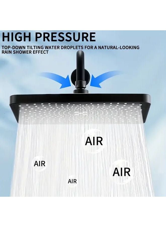 Reinforced Explosion Proof Shower Head High Pressure Black Square Design - Image 1